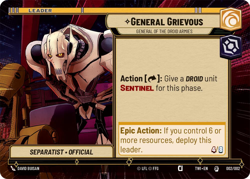 General Grievous - General of the Droid Armies (002/002) (Hyperspace) (Prerelease Promos) (002/002) [Shadows of the Galaxy Promos]