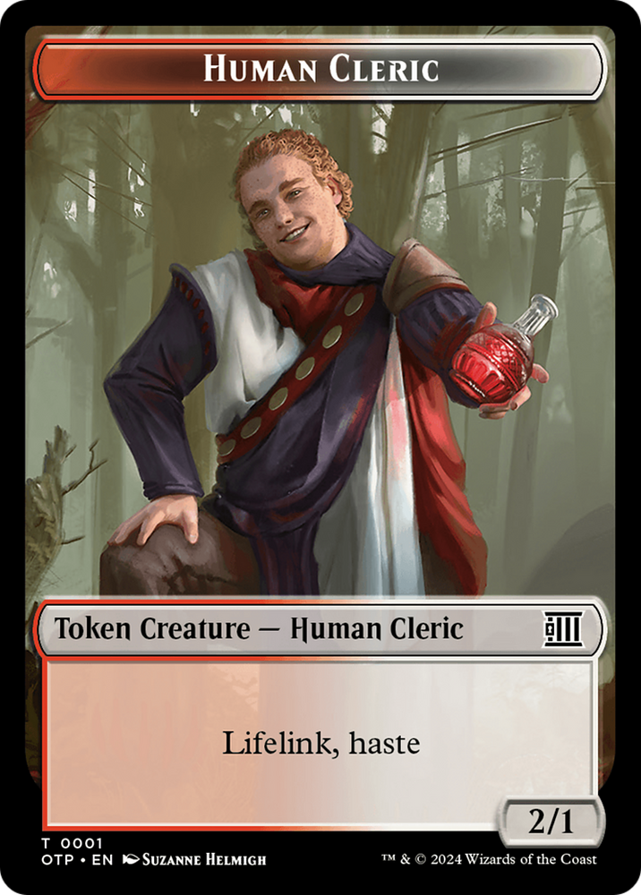 Mercenary // Human Cleric Double-Sided Token [Outlaws of Thunder Junction Tokens]