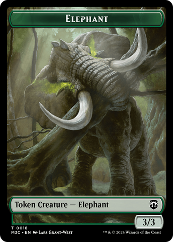 Elephant // Zombie Double-Sided Token [Modern Horizons 3 Commander Tokens]