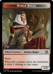 Human Rogue // Plot Double-Sided Token [Outlaws of Thunder Junction: Breaking News Tokens]