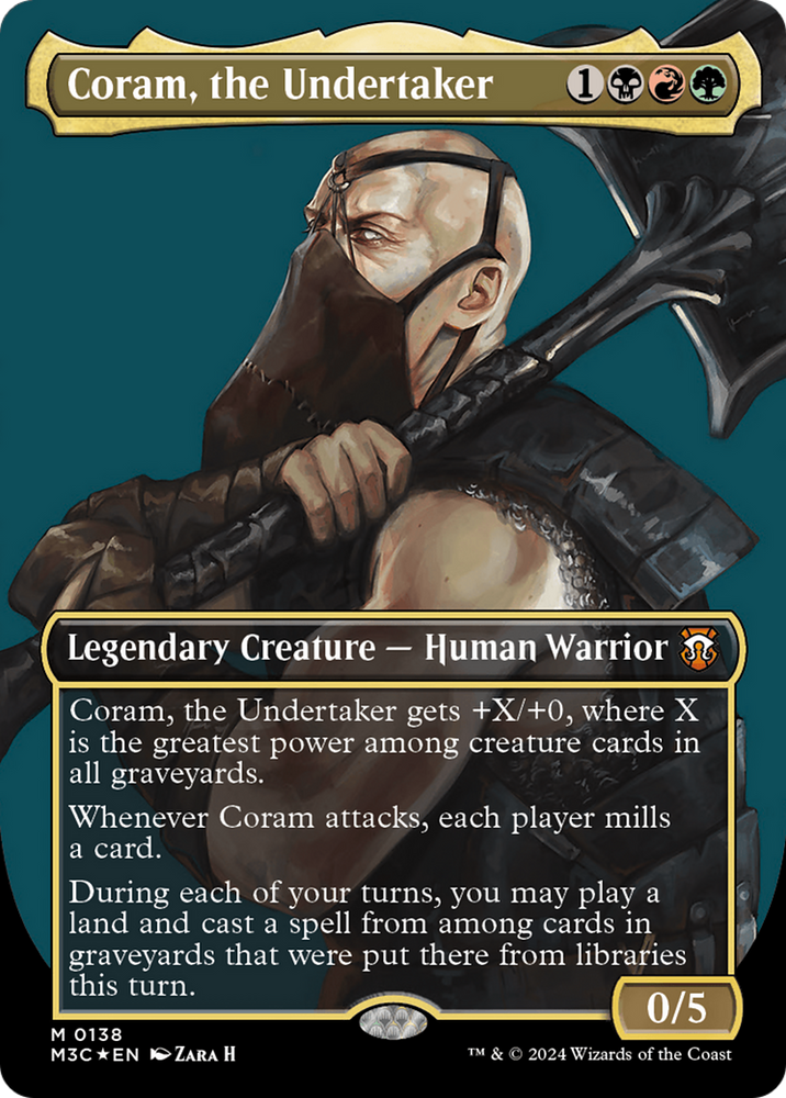 Coram, the Undertaker (Borderless) (Ripple Foil) [Modern Horizons 3 Commander]