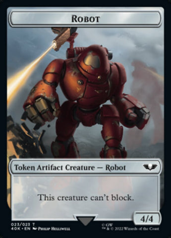 Astartes Warrior // Robot Double-Sided Token (Surge Foil) [Warhammer 40,000 Tokens]