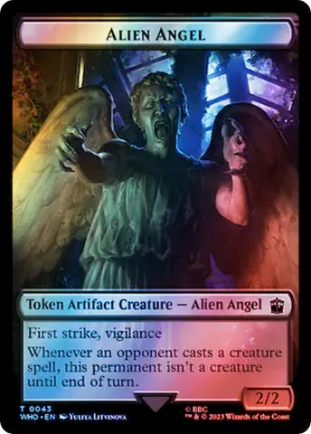 Alien Angel // Mutant Double-Sided Token (Surge Foil) [Doctor Who Tokens]