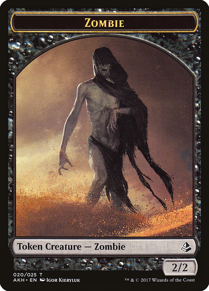 Resilient Khenra // Zombie Double-Sided Token [Hour of Devastation Tokens]