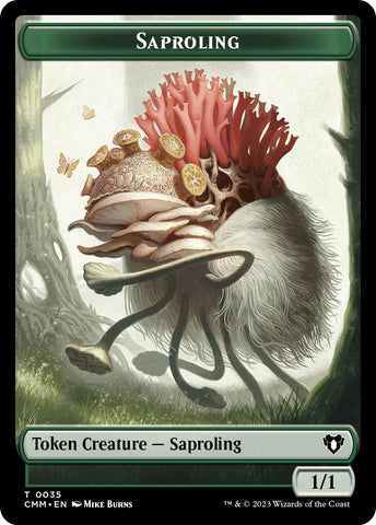 Saproling // Knight Double-Sided Token [Commander Masters Tokens]