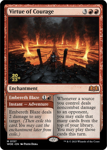 Virtue of Courage //Embereth Blaze (Promo Pack) [Wilds of Eldraine Promos]