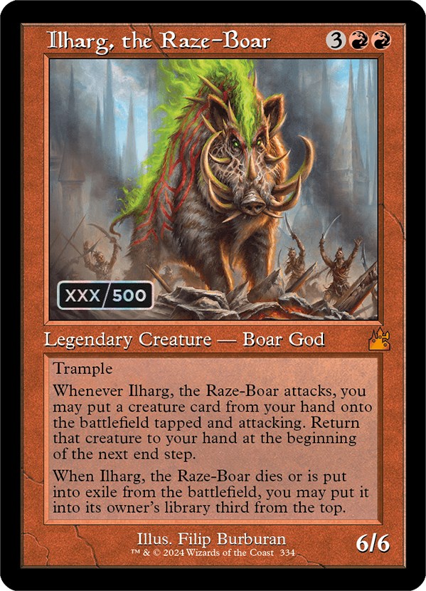 Ilharg, the Raze-Boar (Retro) (Serialized) [Ravnica Remastered]