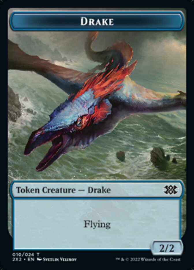 Drake // Treasure Double-Sided Token [Double Masters 2022 Tokens]