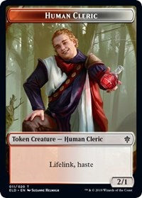 Human Cleric // Food (15) Double-Sided Token [Throne of Eldraine Tokens]