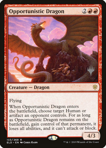 Opportunistic Dragon (Promo Pack) [Throne of Eldraine Promos]