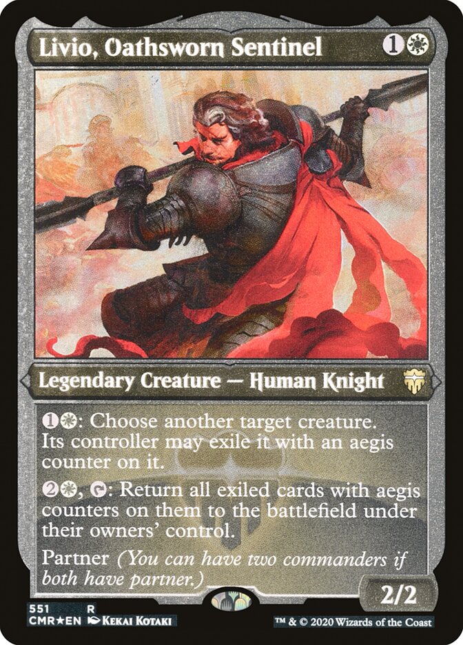 Livio, Oathsworn Sentinel (Etched) [Commander Legends]