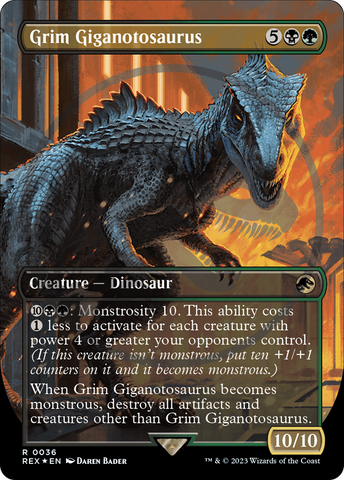 Grim Giganotosaurus (Emblem) (Borderless) [Jurassic World Collection Tokens]