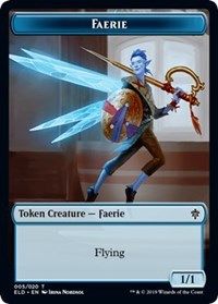 Faerie // Food (18) Double-Sided Token [Throne of Eldraine Tokens]