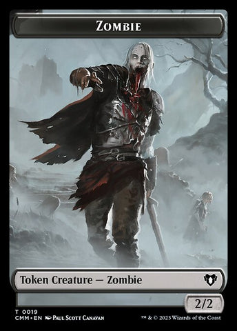 Clue // Zombie (0019) Double-Sided Token [Commander Masters Tokens]
