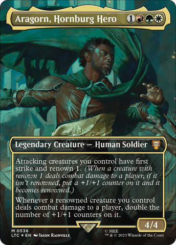 Aragorn, Hornburg Hero (Borderless) (Surge Foil) [The Lord of the Rings: Tales of Middle-Earth Commander]