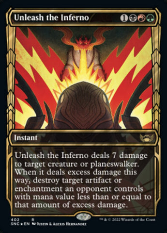 Unleash the Inferno (Showcase Golden Age Gilded Foil) [Streets of New Capenna]