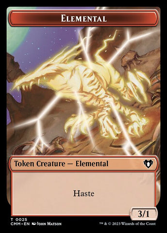 Treasure // Elemental (0025) Double-Sided Token [Commander Masters Tokens]