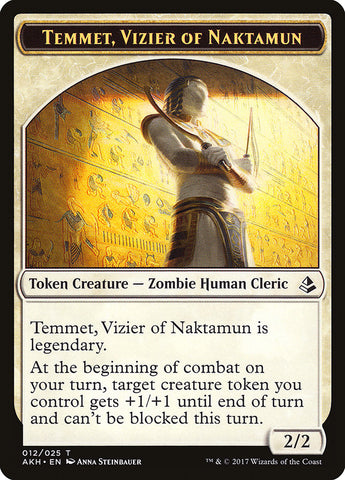 Temmet, Vizier of Naktamun // Zombie Double-Sided Token [Amonkhet Tokens]