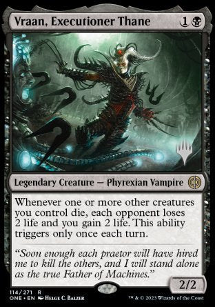 Vraan, Executioner Thane (Promo Pack) [Phyrexia: All Will Be One Promos]