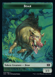 Boar // Aven Initiate Double-Sided Token [Double Masters 2022 Tokens]