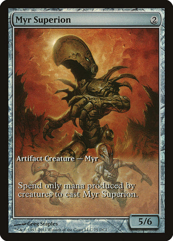 Myr Superion (Game Day) (Extended Art) [New Phyrexia Promos]