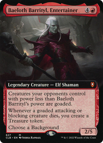 Baeloth Barrityl, Entertainer (Extended Art) [Commander Legends: Battle for Baldur's Gate]