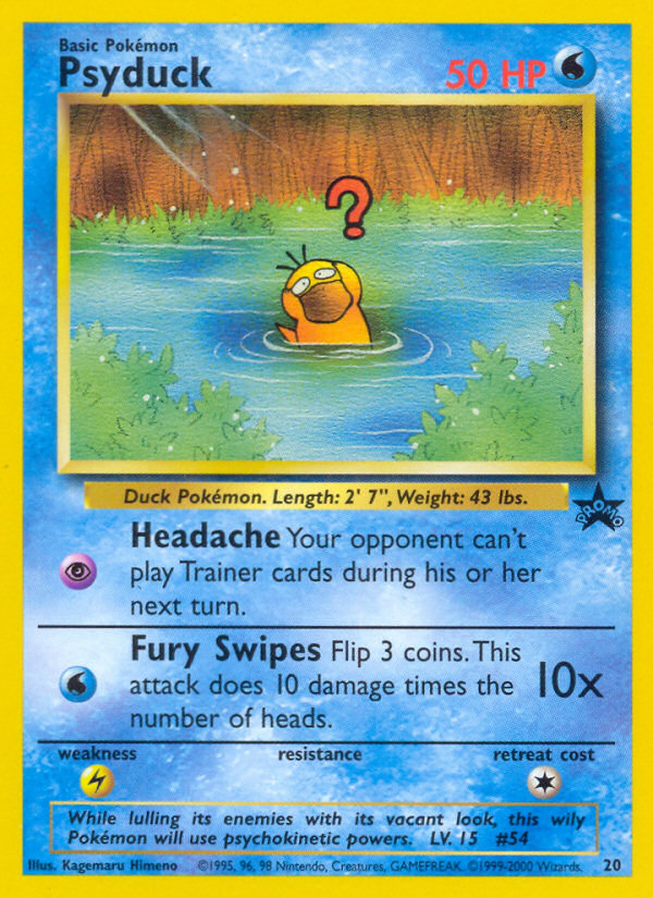 wizards of the coast pokemon cards Psyduck (20) [Wizards of the Coast: Black Star Promos]